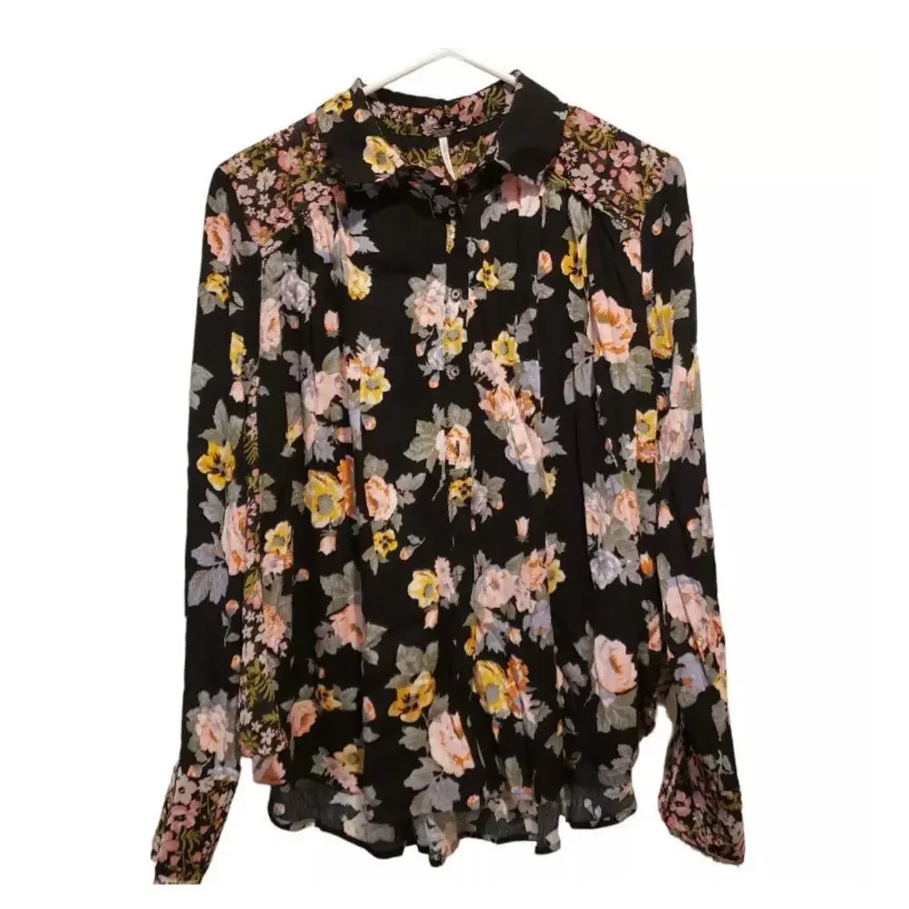 Free people Hold On To Me Floral Print Blouse Size XS